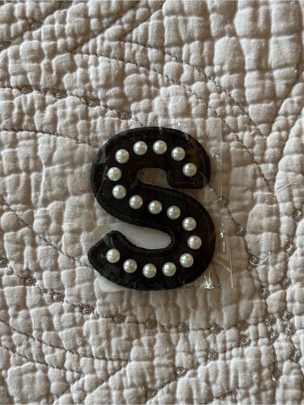 Stoney Clover Lane Black Pearl Letter Patch - S